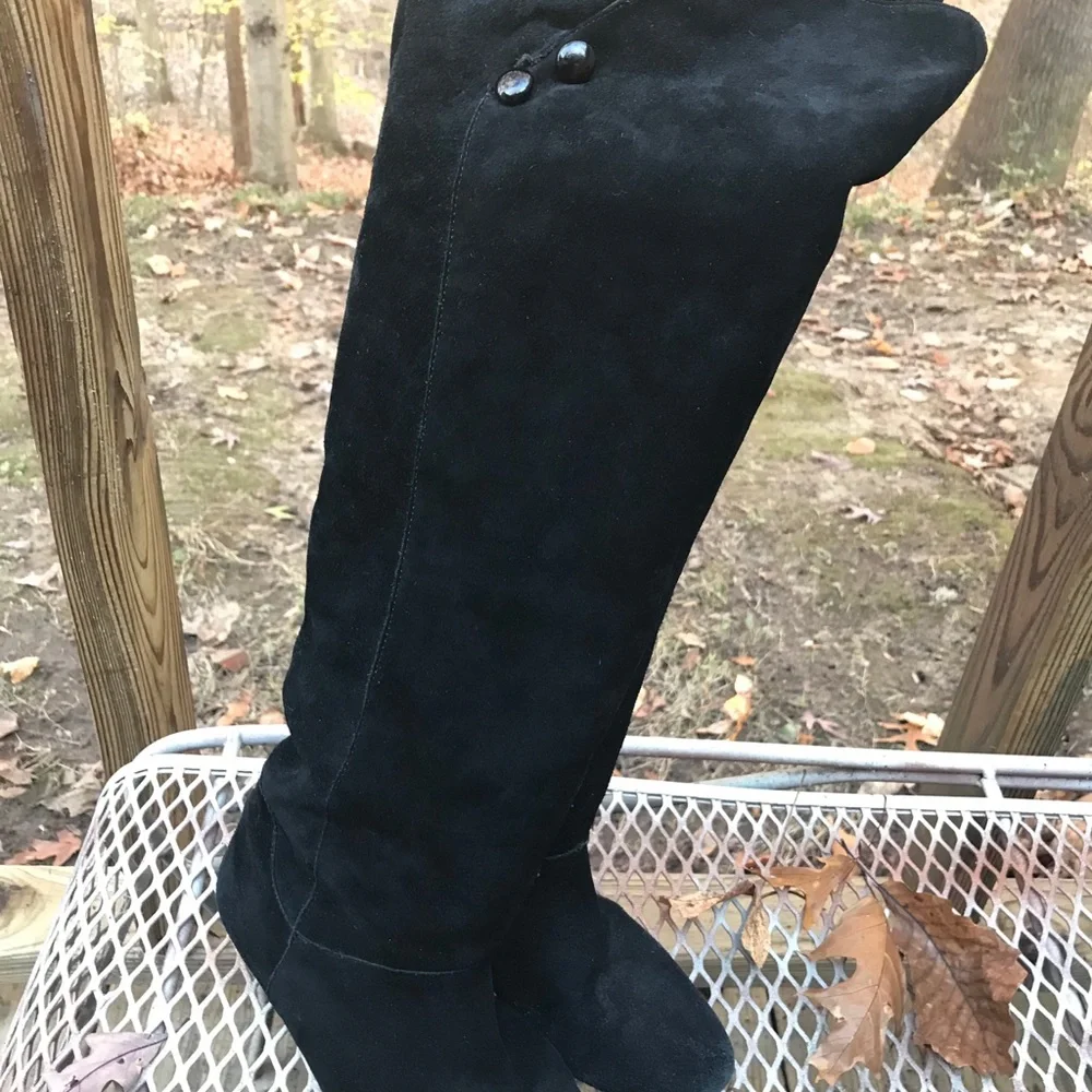 Steve Madden‎ Blk suede (leather) boots sz7.5